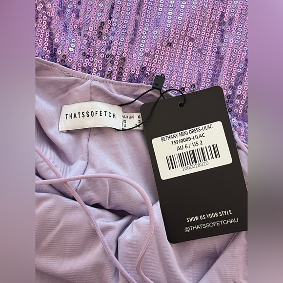 Thatssofetch | New Bethany bodycon mini sequin dress Women’s size 2 one shoulder - Picture 4 of 8
